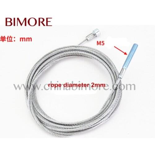 Elevator door steel wire rope M5 diamter 2mm for 1000 opening 3760mm length