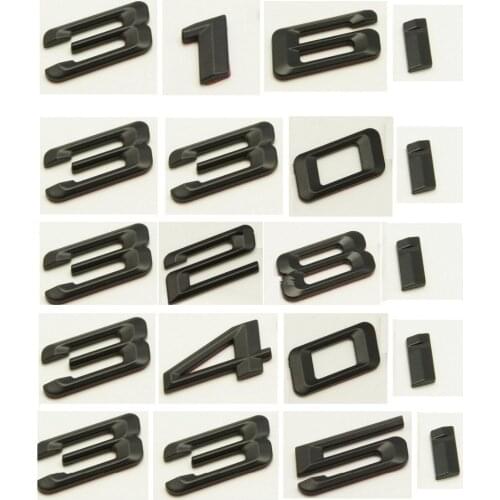 Matte Black ABS Number Letters Word Car Trunk Badge Emblem Emblems for BMW 3 Series 316i 318i 320i 325i 328i 330i 335i 340i 345i