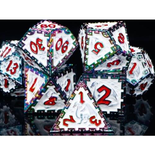 Dnd dice polyhedral metal dice set dungeon and dragon d&d purple heavy tabletop rpg gear dice with bag D20 D12 D10 D8 D6 D4