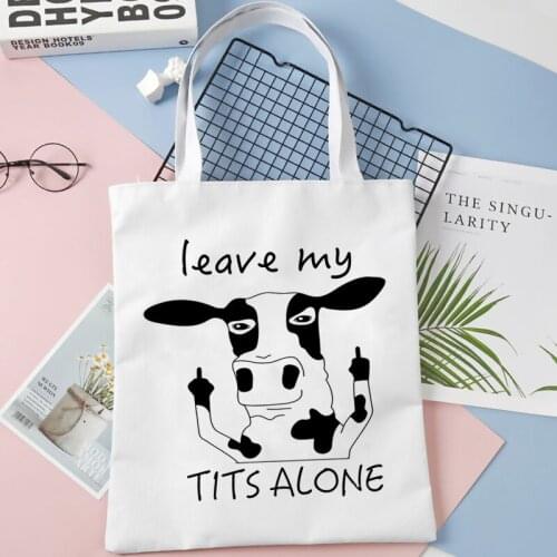 Kawaii Vegan Female Sell Well Shopping Canvas Shoulder Handbags Bag Gothic Aesthetic Vintage Casual Art Painting Handbags