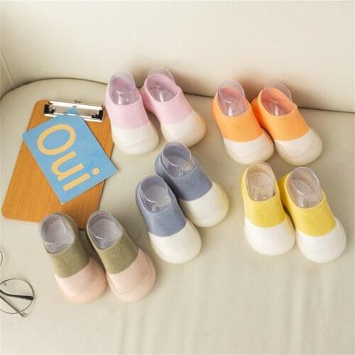 Baby Boys Girls Toddlers Moccasins Non-Skid Indoor Kids Floor Slipper Children Summer Breathable Cotton Knitted Shoes Good Gift