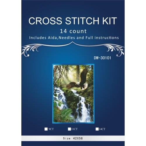 New Embroidery Counted Cross Stitch Kits Needlework - Crafts 14 ct DMC Color DIY Arts Handmade Decor Fly eagle