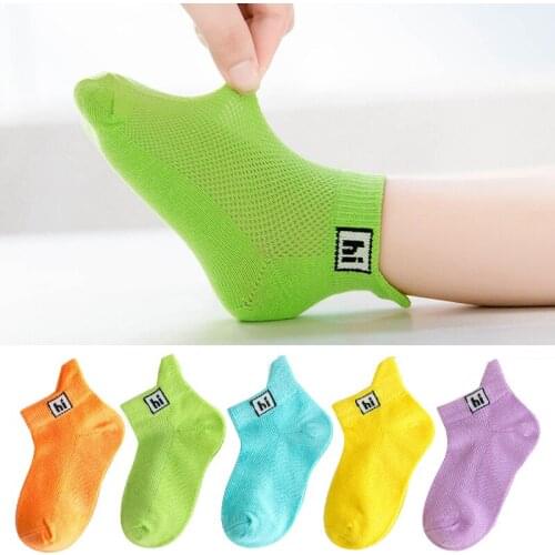5 Pairs/Lot 1-12Y baby boys girls soild socks kids mesh socks summer 2020 cotton teenager boy girl sock children calcetines bebe