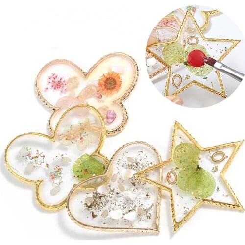 1Pcs Resin Crystal Agate Nail Color Mixing Palette Gel Nail Polish Drawing Holder Shelf Color Paint Palette DIY Nail Art Display