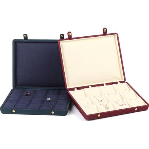 PU Leather Jewelry Tray Rings Earrings Necklaces Bracelets Storage Organizer Plate Jewellery Display Stand Case 24.5*19*5.5cm