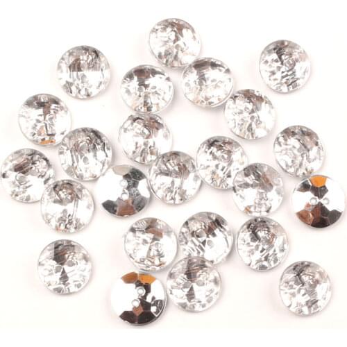 50Pcs Sliver Clear Acrylic Sewing Buttons For Cloth Flatback Cabochon Scrapbooking Crafts Knopf Bouton Decor Diy Accessorie