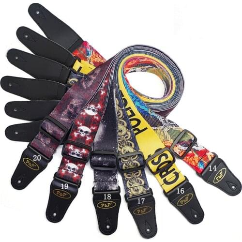 Printed guitar strap folk electric guitar strap guitar accessories length adjustable shoulder strap guitar parts guitar kit