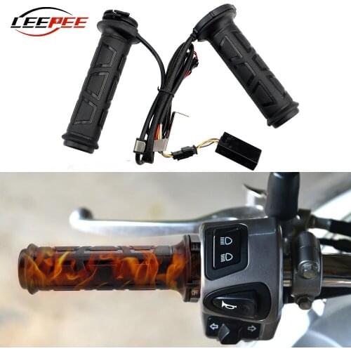 Motor Electric Heated Grips Temperature Adjustable Handlebar Cover Replacement Motorcycle Accessories Universal 2PCS