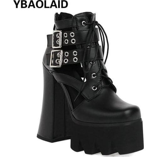 Fish Mouth Waterproof Platform Rivet Gold Belt Buckle High Heels Summer New Fashion Back Zipper Thick Heel Fashion Sandals