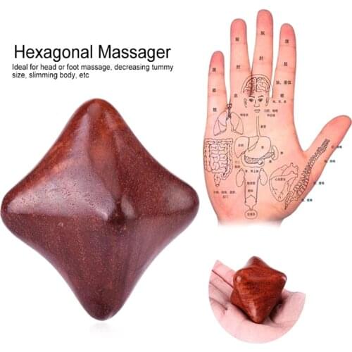 1pcs Vietnam Rosewood Hexagonal Hand Ball Massage Ball Meridian Health Care Equipment Deep Tissue Massage Acupressure Rings