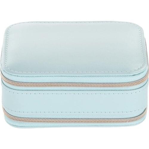 Fashion Jewelry Box Portable Waterproof Comfortable Faux Leather Mini Display Earring Case for Rings Jewelry Organizer