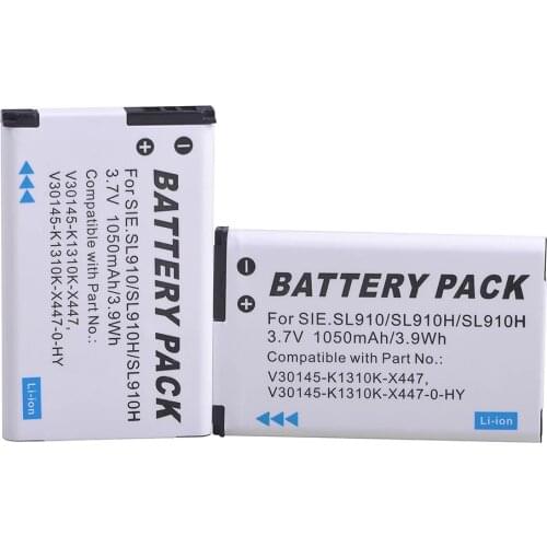 2pc 3.7V 1050mAh Cordless Phone Replacement Li-ion Battery for Gigaset SL910 SL910A SL910H V30145-K1310K-X447 Batteries