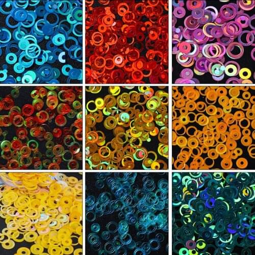 Hollow Rings Silver Holograpic Glitter Shape Nail Art Non-Toxic Polyester Glitter Nail glitter Tumbler glitter Body glitter