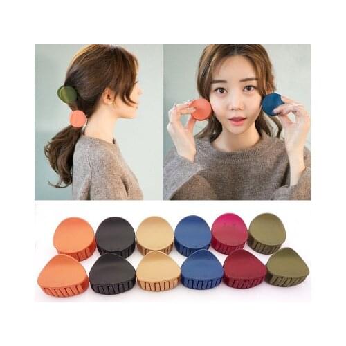 New Acrylic Irregular Hairpin Hair Clip Claws Ponytail Grab Barrette Headwear for Women Round Solid Color INS Hair Accessories