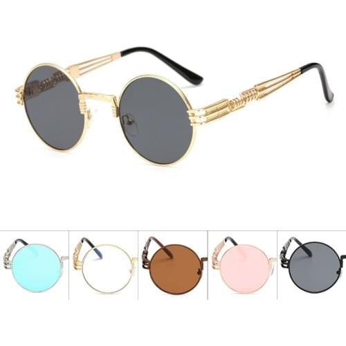 ZXTREE 2019 Steampunk Gothic Round Retro Sunglasses Women Fashion Sun Glasses Men Coating Mirror Vintage Sunglasses UV400 Z316