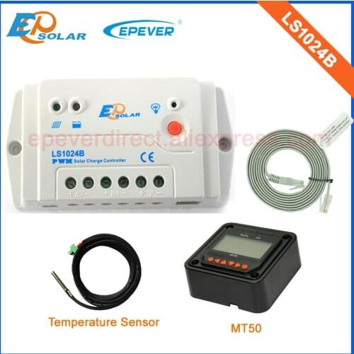 10A LS1024B PWM EPEVER Free Shipping to AU/UK/US countries,24V battery charger solar controller MT50 Meter and temp sensor