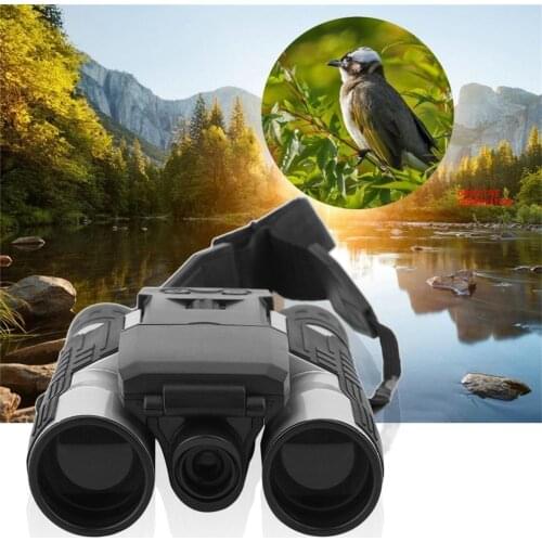 12x32 HD Black Binoculars Telescope Folding with Built-in Full HD 1080P Digital Camera 2.0" LCD For Hunting Camping Travel