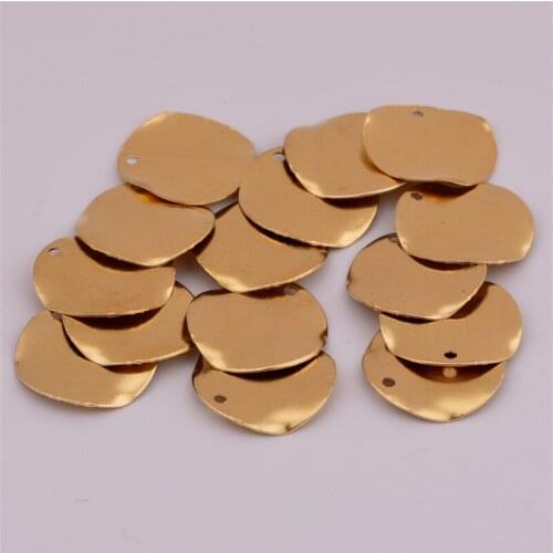 15mm irregular wave single-hole copper round piece DIY minimal earring pendant rough jewelry accessories JH8001