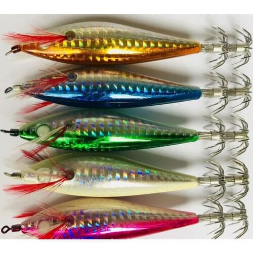 25Pcs Hard Shrimp Fishing Lure Squid Jigs Lure Wood Prawn Lure Bass Fishing Tackle