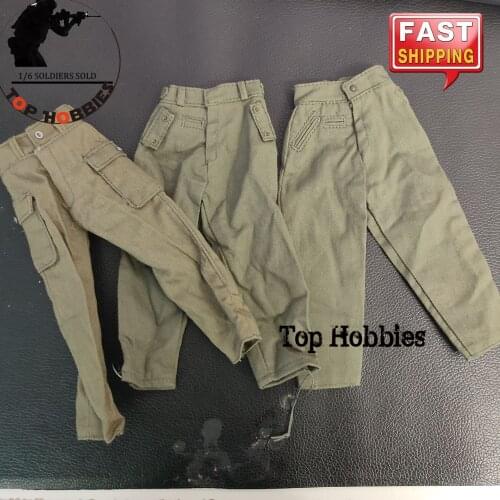 3 Styles 1:6 Scale 17cm Length Green Military Uniform Clothes Parts General Combat Pants Fit 12Inch Body Action Figure