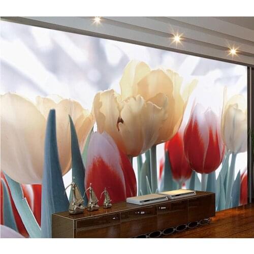 3d wallpaper for room Tulip beautiful floral backdrop wallpaper 3d flower 3d customized wallpaper
