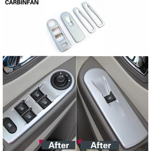 ABS chrome matte door Window glass inner panel Armrest Lift Switch Button trim frame Sticker For Renault Captur 2015 2016 2017