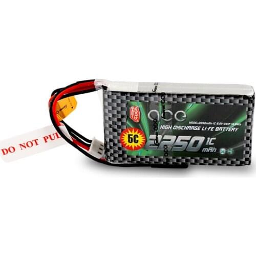 Gens ACE 2250mAh 6.6V 2S 2S1P LiFe Battery with Futaba 3P Plug for 14SG 4PLS T8J Remote Control