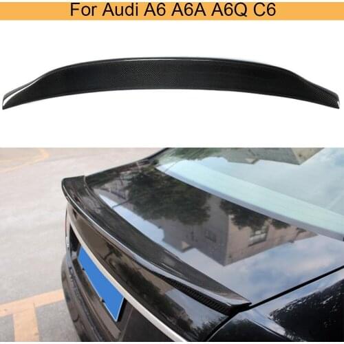 Car Rear Trunk Spoiler Wing For Audi A6 A6A A6Q C6 2005 - 2011 Carbon Fiber Car Rear Tail Trunk Boot Lip Wing Spoiler