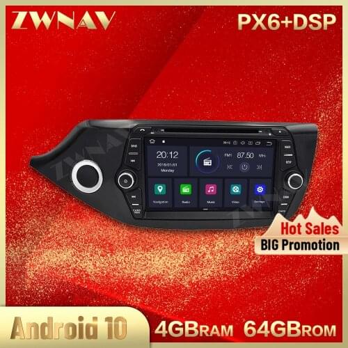 PX6 4G+64G DSP Android 10.0 IPS Screen Car Multimedia player For KIA Ceed 2013-2016 car Audio Radio stereo GPS Navi BT head unit