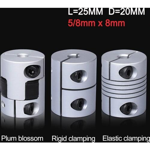 3D Printer Parts Flexible Shaft Coupler 5x8x25 Plum blossom/Rigid clamping Coupling Shaft Stepper Motor coupler connector