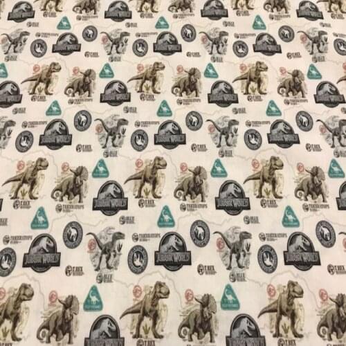 Cotton fabrics, JURASSIC WORLD fabric, dinosaur fabrics, mask making fabric, patchwork fabrics, PERTEX textile