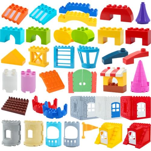 MOC DIY Big Building Blocks Medieval Accessories Compatible Duplo Set Girl Large Castle Bricks Educational Toy Children Kid Gift