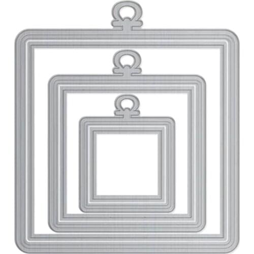Square Photo Frame Metal Cutting Dies Stencil DIY Scrapbooking Album Paper Card Template Mold Embossing Craft Decoration