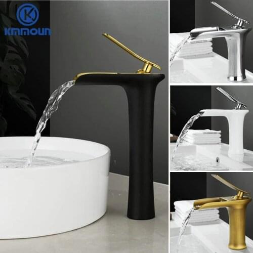 Basin Faucet Brass Mixer Hot Cold Mixer Basin Tap White/Chrome/Black/Antique Bathroom Waterfall Faucets