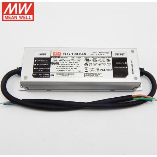 MEAN WELL ELG-100-54A-3Y 96W 1.78A 54V LED Power Supply 110V/220VAC to 54V DC waterproof IP65 Meanwell Adjustable led driver
