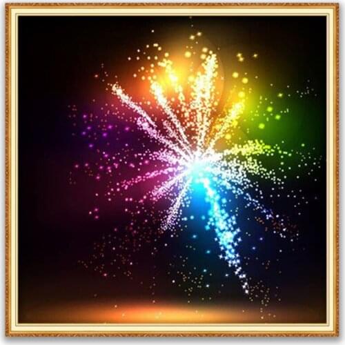 Fireworks DIY Embroidery 11CT Cross Stitch Kits Needlework Craft Set Cotton Thread Printed Canvas Home Decoration Wholesale Room