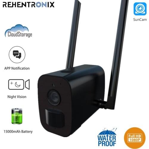 Outdoor Waterproof WiFi Battery Camera 1080P Wireless 15000mAh Rechargeable Battery Powered IP Camera Smart Home Security Camera