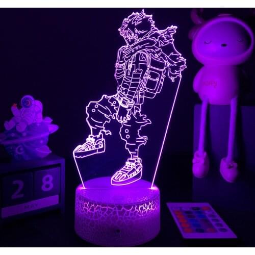 Anime Night Light My Hero Academia Led Night Light for Boys Bedroom Decor Child Bedside Lamp Katsuki Bakugo Figure 3D Lamp