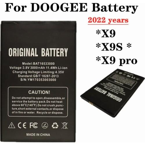 3000mAh For DOOGEE X9 X9S X9 pro BAT16533000 Replacement Battery 5.5inch Mobile Phone Bateria Batterij Batteries