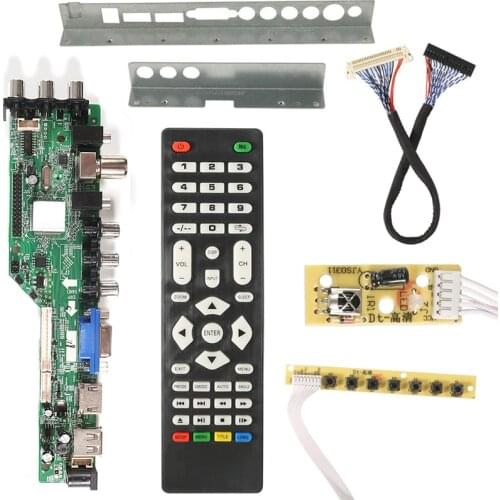 NEW Universal Scaler Kit 3663 TV Controller Driver Board Digital Signal DVB-C DVB-T2 DVB-T Universal LCD UPGRADE 3463A With Lvds