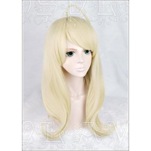 Anime Danganronpa V3: Killing Harmony Kaede Akamatsu Cosplay Wigs Soft Golden Blonde Heat Resistant Synthetic Hair Wig + Wig Cap