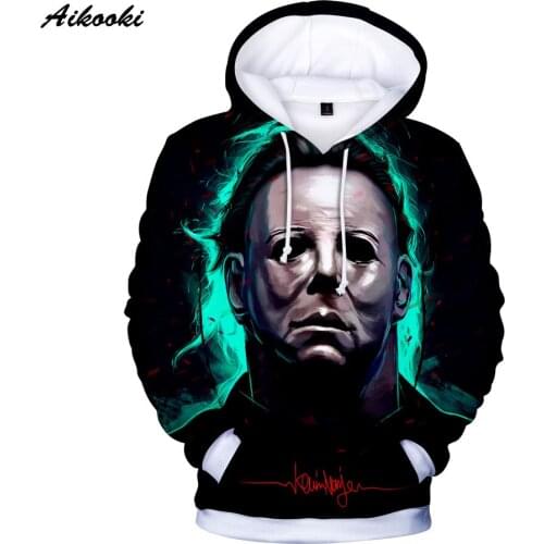 Popular Men/women Novelty Scary Movie 3D Hoodies Sweatshirts Michael Myers Printed Halloween Cosplay Costumes Hooded Boys Coats