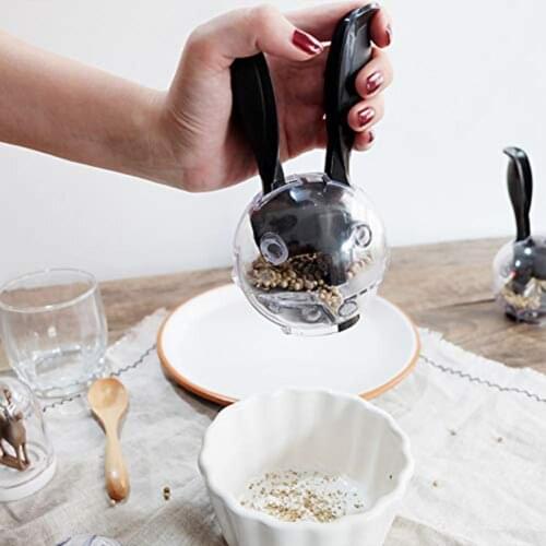 Manual Mini Salt Pepper Mill Portable Rabbit Ears Ceramic Core Ball Grinder