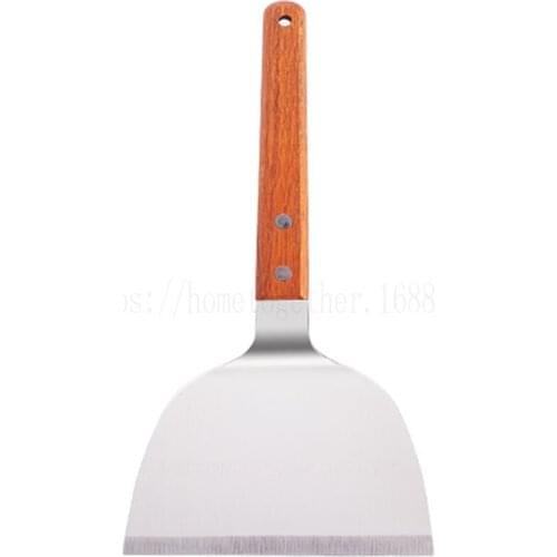 Grill Spatula Turner Spatula Griddle Spatula Barbecue BBQ Spatula With Cutting Edge Wood Handle