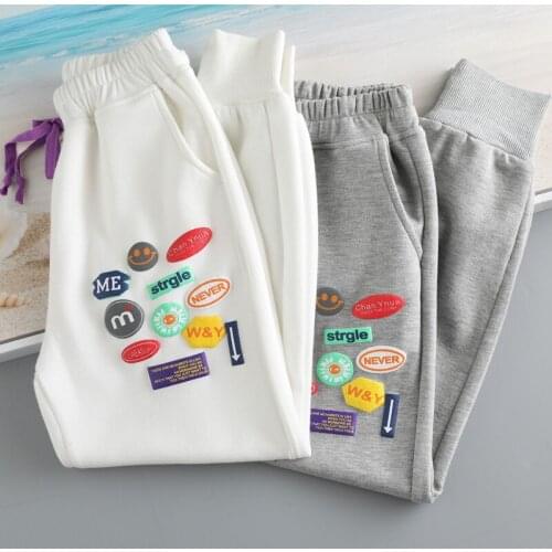 Boys Casual Jogger Fashion Print Letter Solid Loose Fit Belt Pants Pull On Casual Kids Trousers for Children Clothing