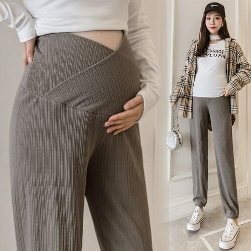2021 Sports Casual Cotton Maternity Pants Spring Autumn Thin Belly Pants Clothes for Pregnant Women Preganncy Trousers Clothing