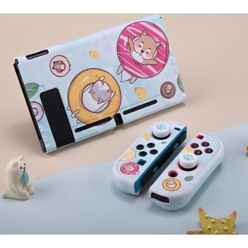 Swimming Cat Switch Protective Shell PC Hard Cover Shell Back Grip Housing NS Game Console Case For Nintendo Switch Accessories