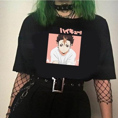 Hao Anime Haikyuu T-shirt Fashion Round Neck Short Sleeves Woman