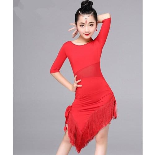 Girl Latin Dance Dress For Girls Salsa tango skirt Ballroom Dancing Dress child Competition Dancewear Kids Dance Costumes