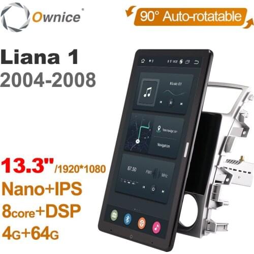 1920*1080 Android 10.0 Ownice 13.3 Inch Rotation Autoradio 1 Din for Suzuki LIANA 2004 2008 Car Radio Auto GPS Multimedia DSP